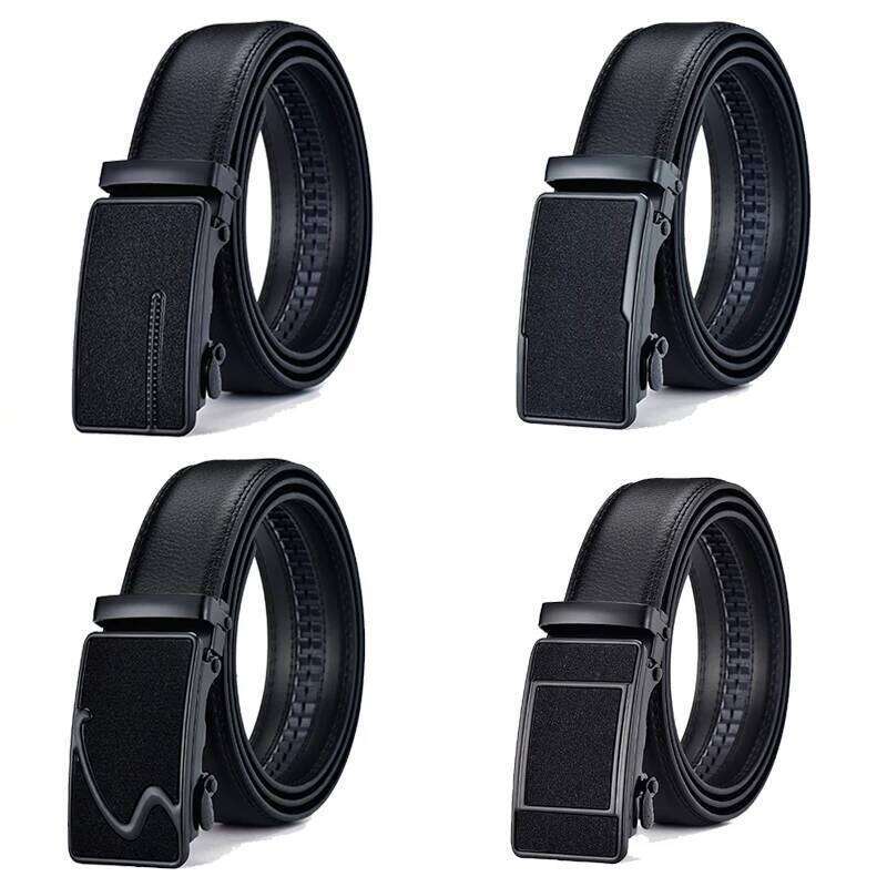 2023 New cow genuine leather men's belt cowhide strap male automatic for men black buckle belts Y260225