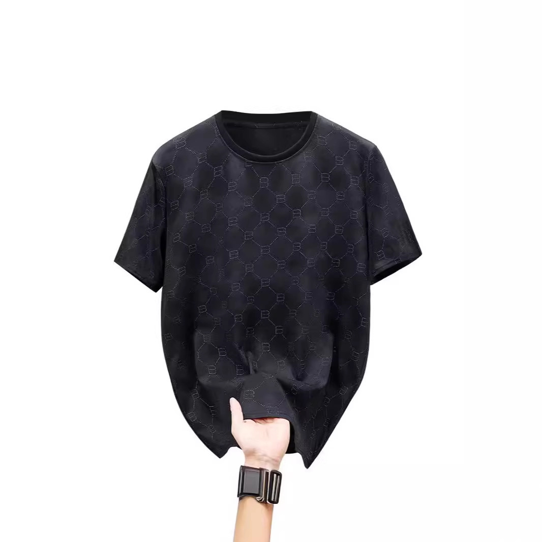 Luxury Brand Designer Clothes Men's Plus Size T-Shirt Loose Fit Summer 24 New European Style Resin Craft Extra Large Casual Men's Fashion Tr
