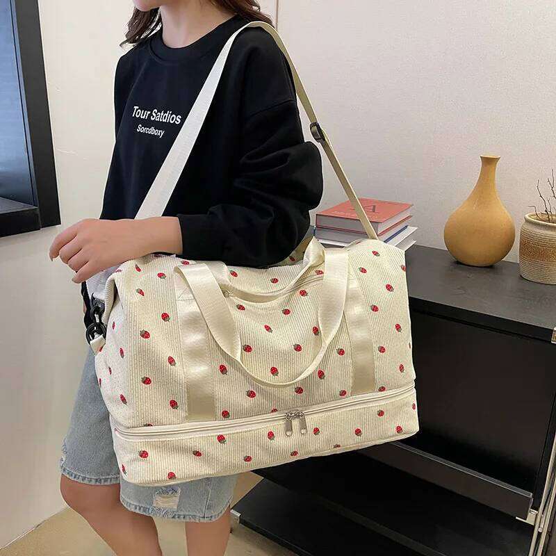 1pcs Large Capacity Travel Duffel Portable Sports Gym Lightweight Yoga Bag Short Trip Luggage Tote with Handheld Design Y260225