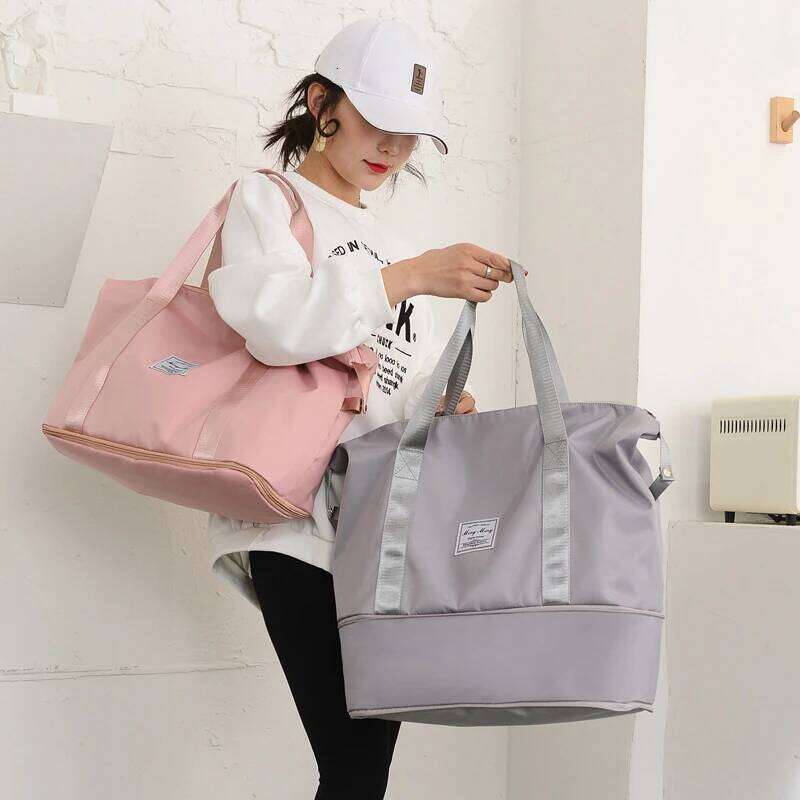 Extendable Women's Large Capacity Storage Luggage Dry and Wet Separation Fitness Handbag Travel Bag Y260225
