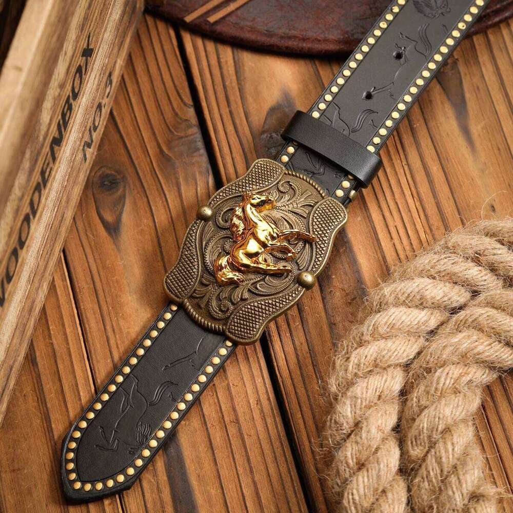 A casual, individual retro a clothing accessory PU brown belt, metal buckle, suitable for both men and women Y260225