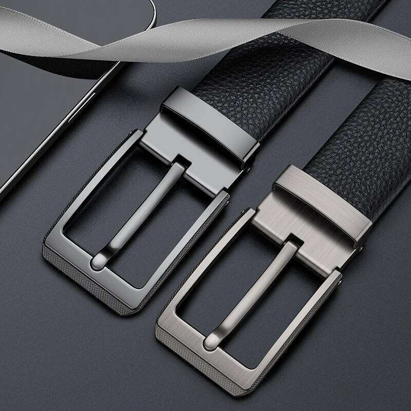 Men's needle buckle leather personalized business pants belt, simple and fashionable belt Y260225
