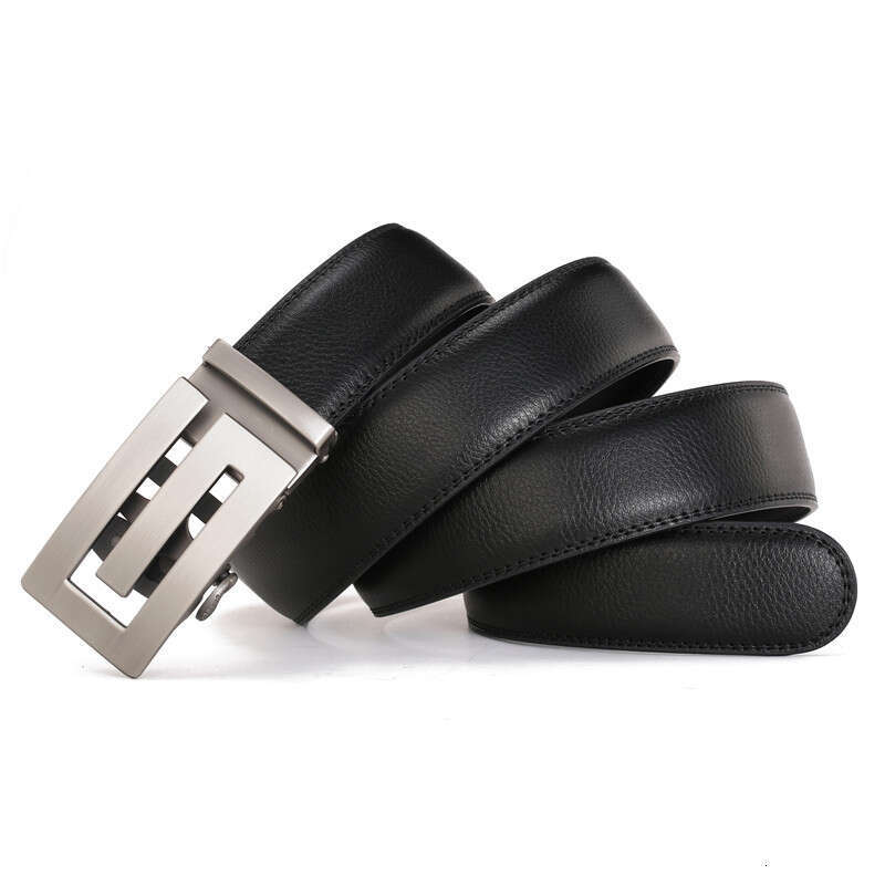 New Men's Leather Belt Alloy Automatic Buckle Business Leisure Youth Middle-aged and Elderly Belt Designer Belt 3.5cm
