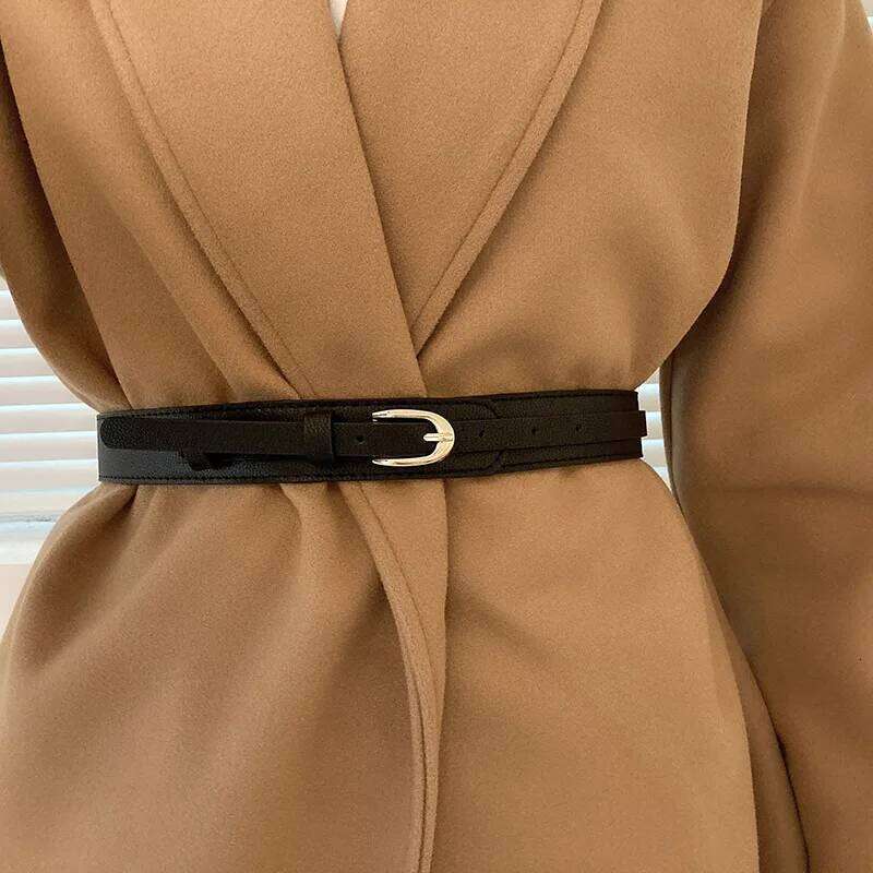 Retro Metal Buckle PU Leather Women Belt All-match Ins Skinny Waist Straps Lady Female Dress Coat Decorative Waistband Y260225