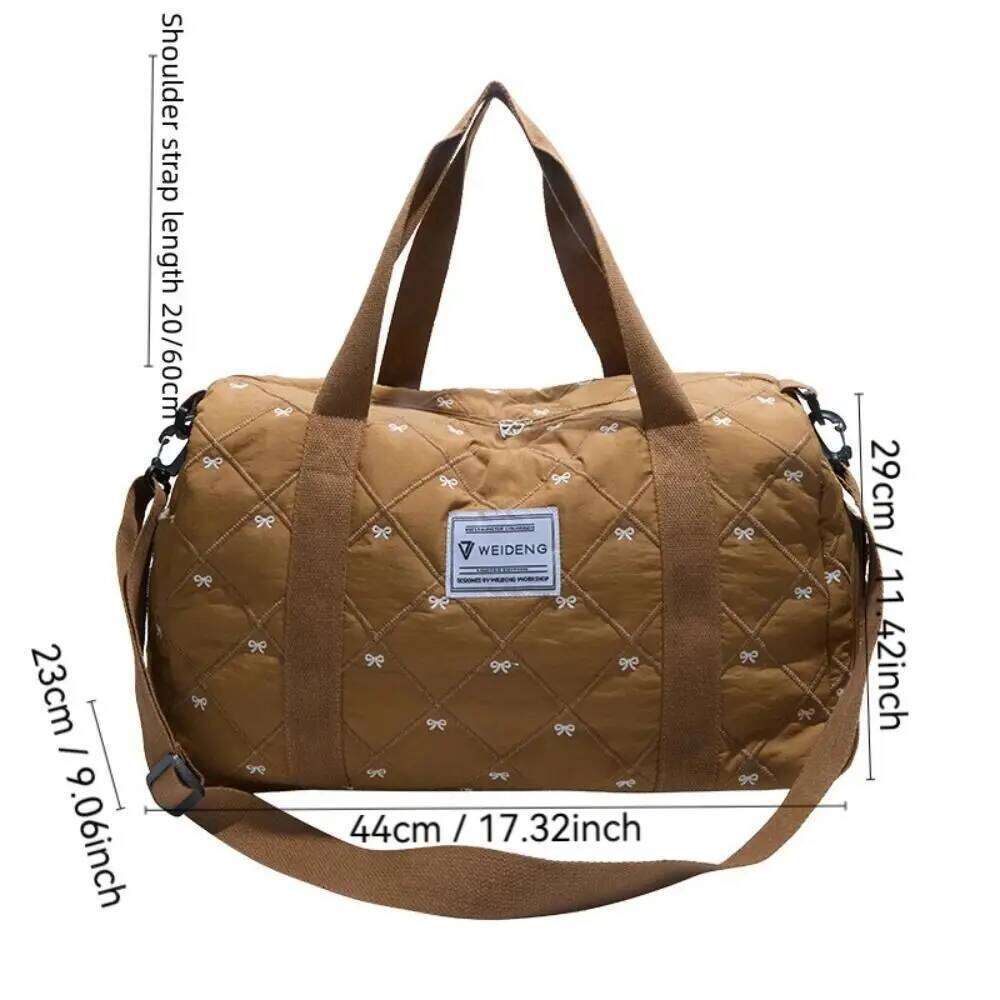 New Large Capacity Tote Bag Waterproof With Shoe Compartment Sport Bags Bow Multi-functional Handbags Travel Y260225