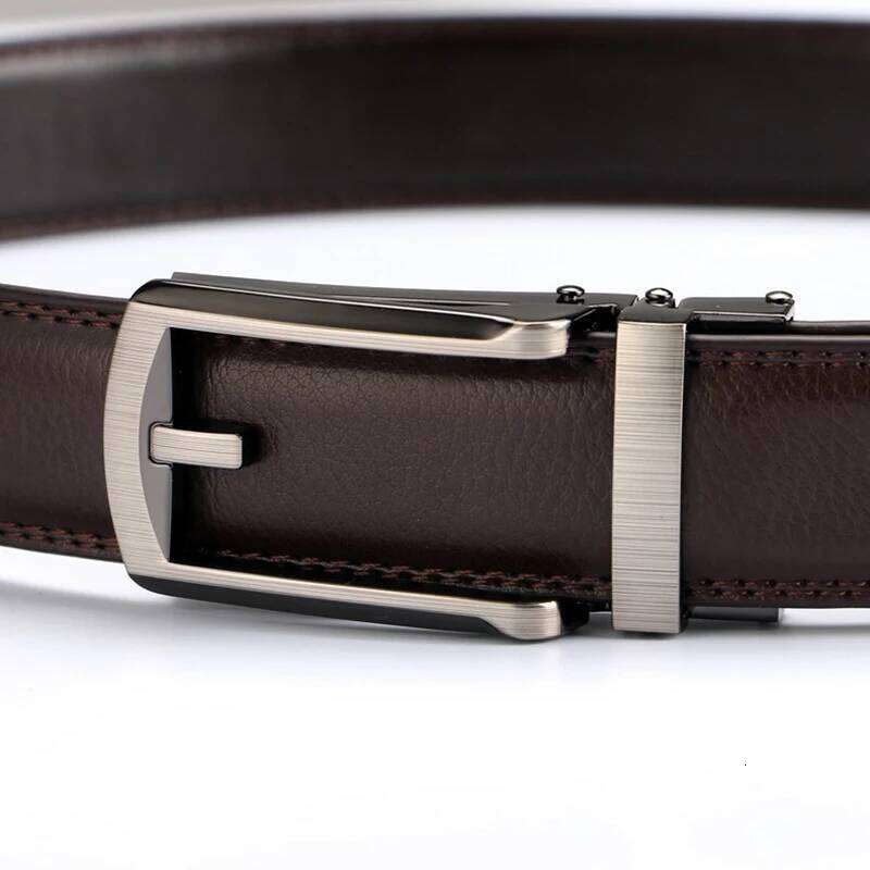 High Quality Faux Leather Men's Belt Waist Strap Male Automatic Belts for Men Alloy Buckle 3.1cm Black Brown Y260225