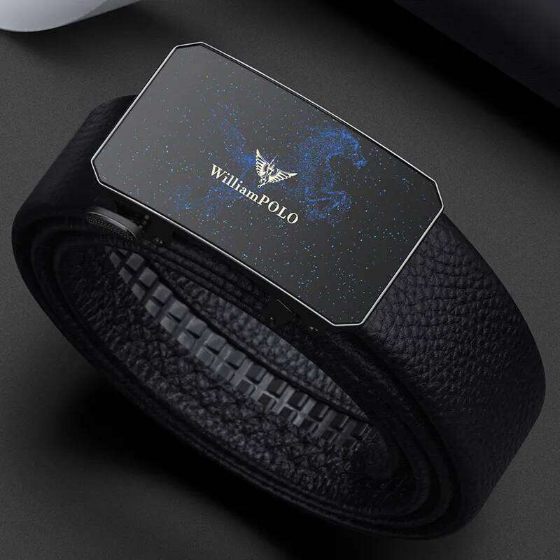 Genuine leather men's fashionable formal wear, automatic buckle belt, personalized casual pants belt Y260225