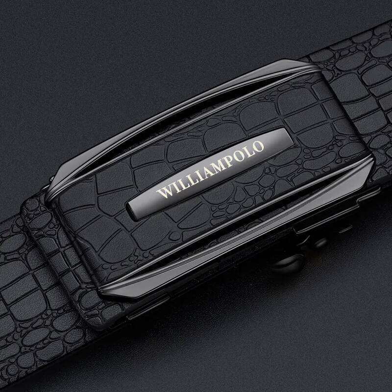 Fashionable automatic buckle men's casual pants cowhide business belt Y260225