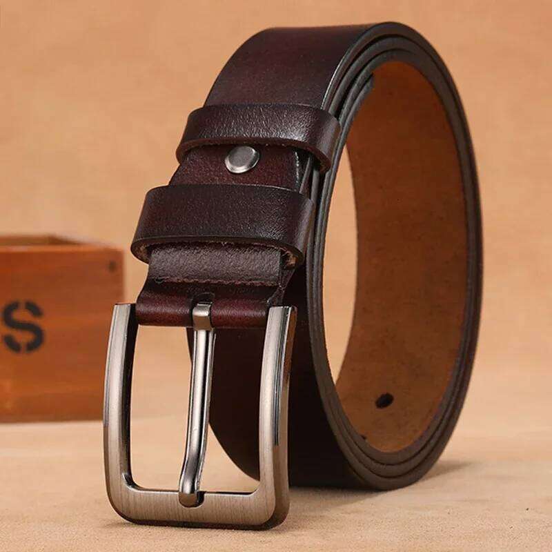 Genuine Leather Belts High Quality Pin Buckle Waist Straps Belt for Men LONG Large 110 120 130 140 150 160 170cm Plus Size Y260225