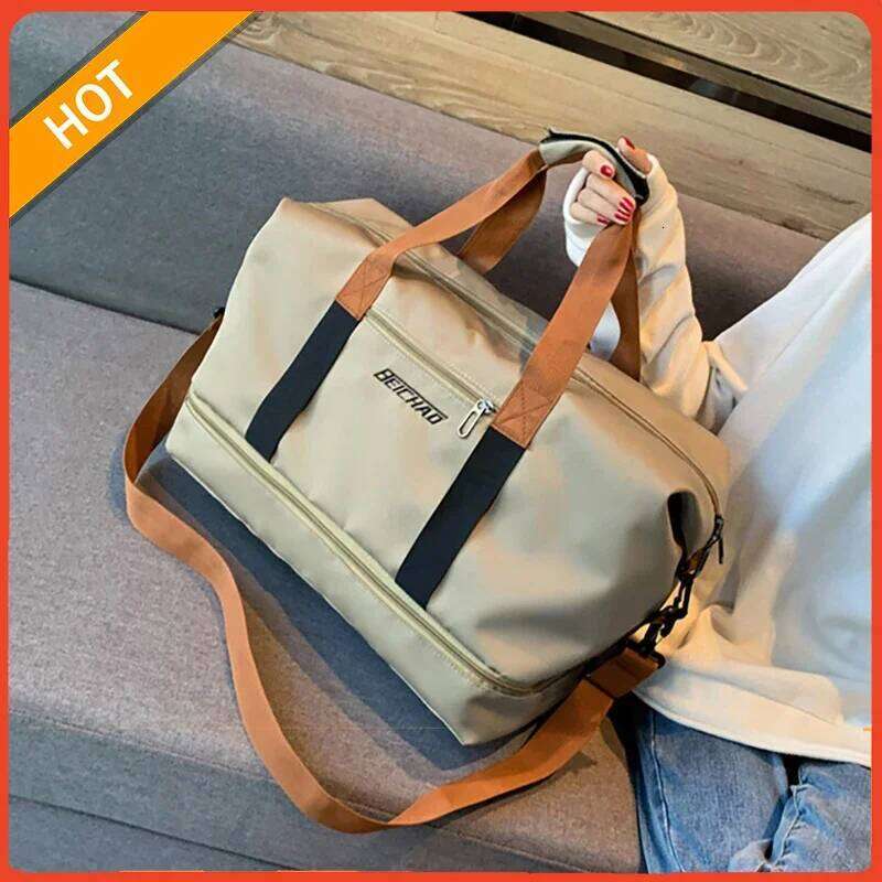 Unisex Large Capacity Tote Bags Women Canvas Handbag Men Sports Shoulder Waterproof Travel Duffle Bag Foldable Y260225