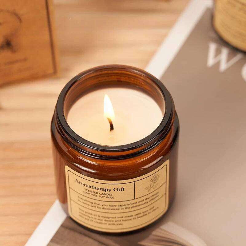 Tea Candle Bedroom Romantic Souvenir Indoor Soy Wax Scented Glass Cup Essential Oil H260225