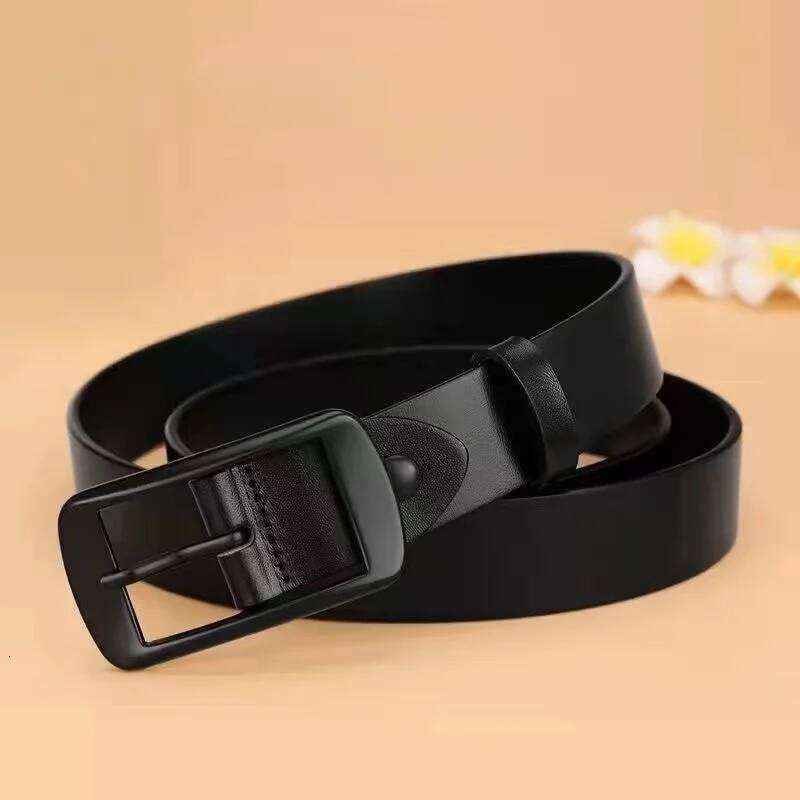 Belt versatile cowhide jeans belt, vintage genuine leather blet simple needle buckle ins belt for women's Y260225