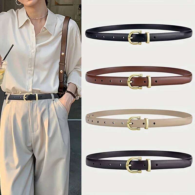 New Women's Fashionable Thin Buckle Belt, Detachable Double Side Denim Belt As A Gift For Mothers And Girlfriends Y260225