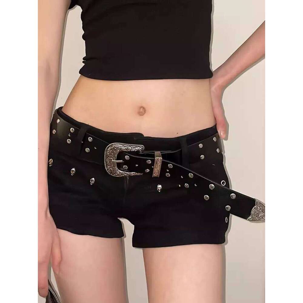 Heavy Retro Rivet Women's Fashion Personality High-End With Jeans 2024 New Belt Trend Y260225