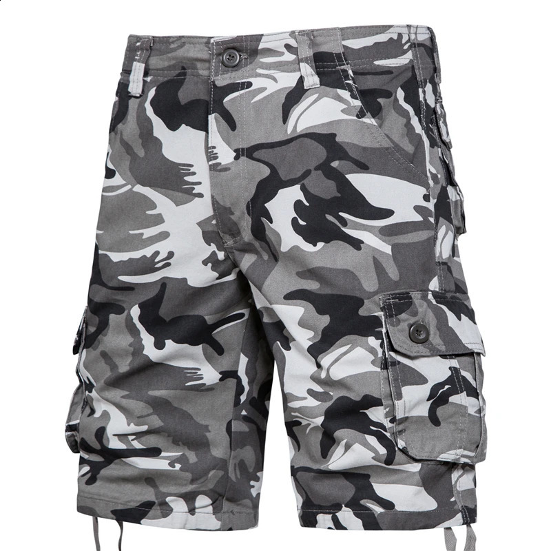 Mens Camo Shorts Men Camouflage Overalls Loose Casual Outdoor Sports Half Pants Side Pocket Cotton Comfortable Shorts 260209