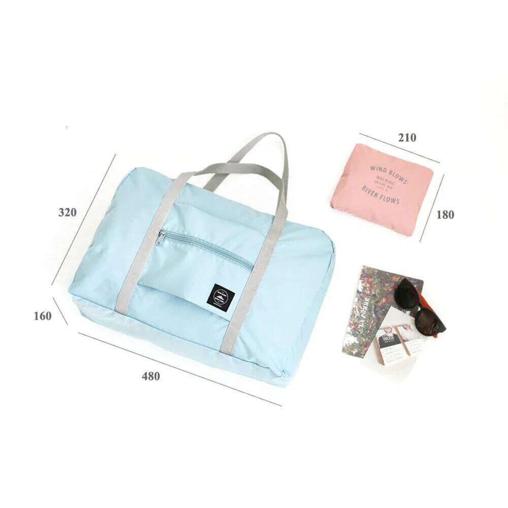 Solid Color Waterproof Folding Travel Lightweight Large Capacity Luggage Bag Y260225