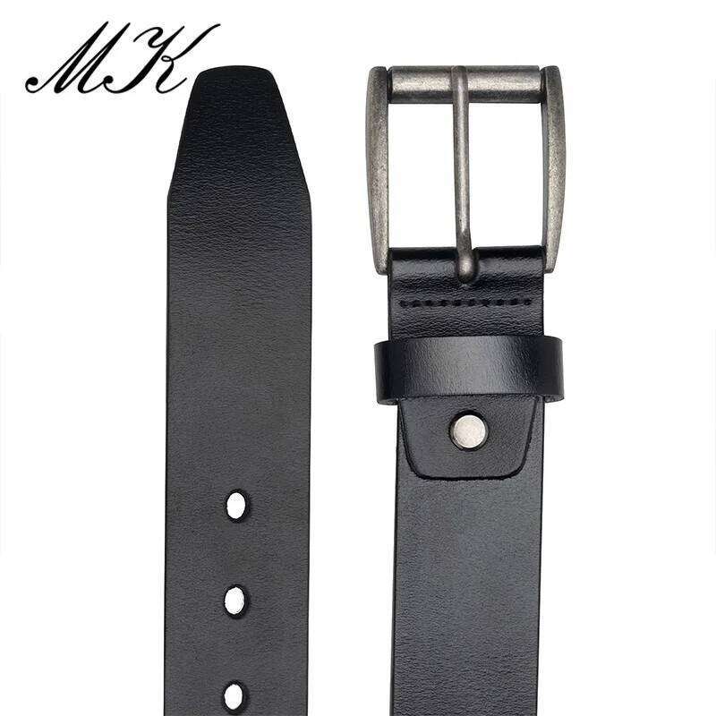 Maikun Genuine Belts Men For Jeans Trousers Men's Casual Vintage Alloy Pin Buckle Second Layer Leather Belt Y260225