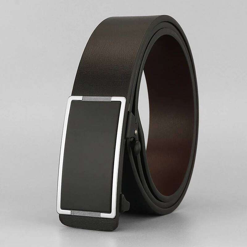 High quality Toothless cowhide genuine leather belts fashion square Automatic Buckle Waistband young men ceinture homme Z252 Y260225