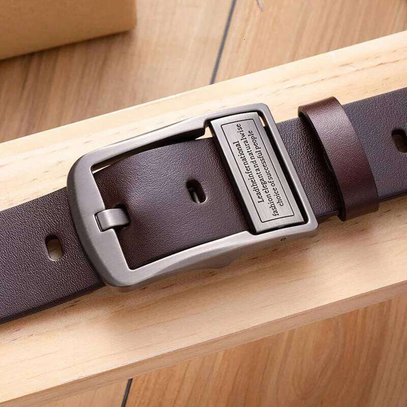 New Genuine Leather Fashionable Metal Retro Buckle, Jeans, Functional Light Luxury Men's Belt, Business Pants Belt Y260225