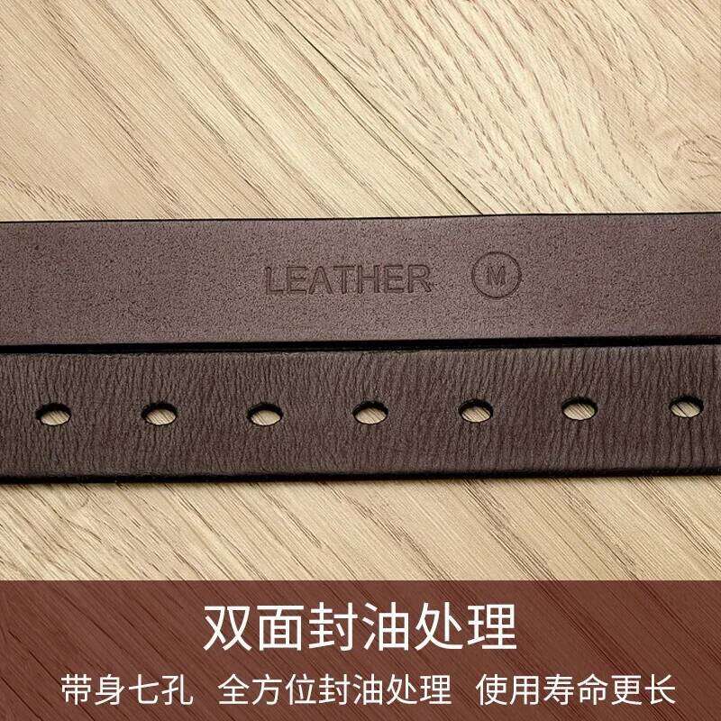 Belt genuine leather first layer cowhide needle buckle youth simple casual rivet retro women's belt men's handmade Y260225