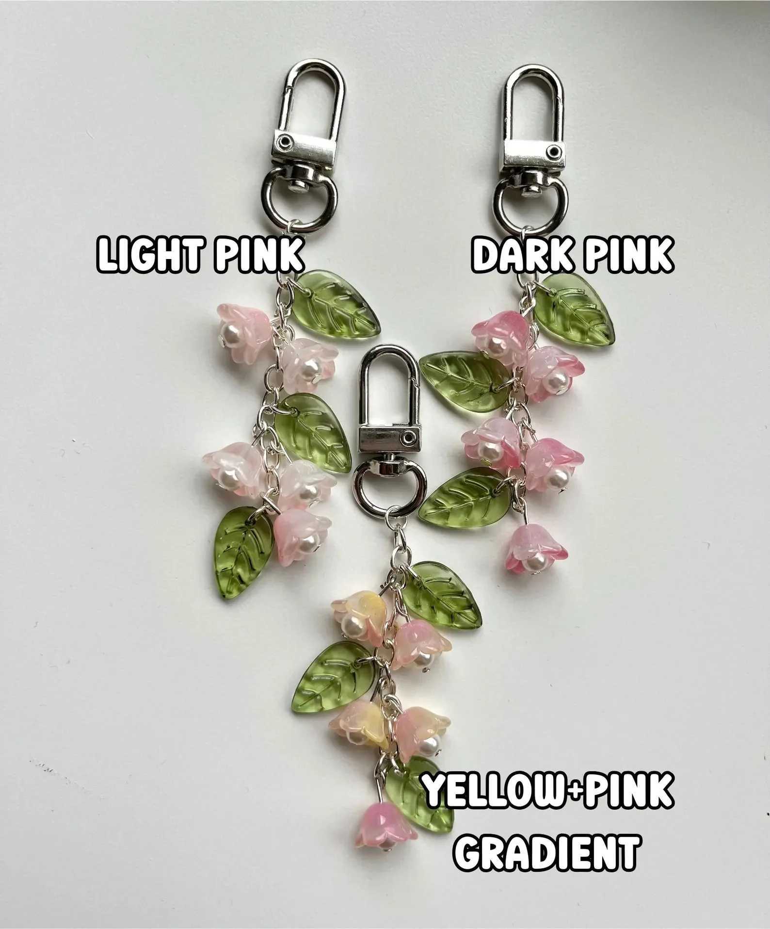 Lily of the Valley Keychain Bag Charms Handmade Flowers Aesthetics Cute Girly Lily of the Valley Gifts for Her H260225