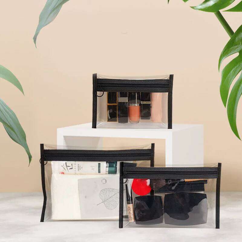 Wash Transparent Cosmetic for Women Clear Zipper Travel Female Makeup Brush Holder Organizer Toiletry Bag Clutch 26Y0225