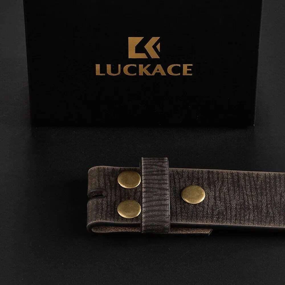 LUCKACE Design Retro Genuine Leather Cowhide Buckle Belts For Men Vintage Waistband Male Belt Accessory Gifts Y260225