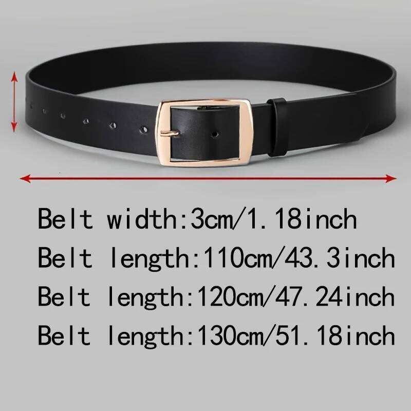 3pcs Men's Gold Alloy Buckle Fashionable, Atmospheric, Simple, Casual Style Jeans Decorative Belt, Is A Good Gift Y260225