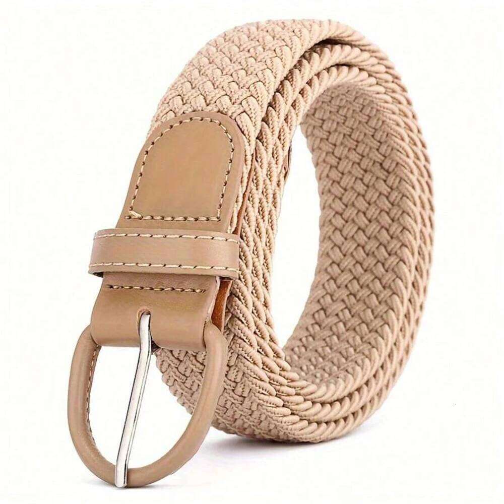 1Pcs Luxury Men's Elastic Woven Casual Sports Canvas Golf Belt Adjustable Waistband Y260225