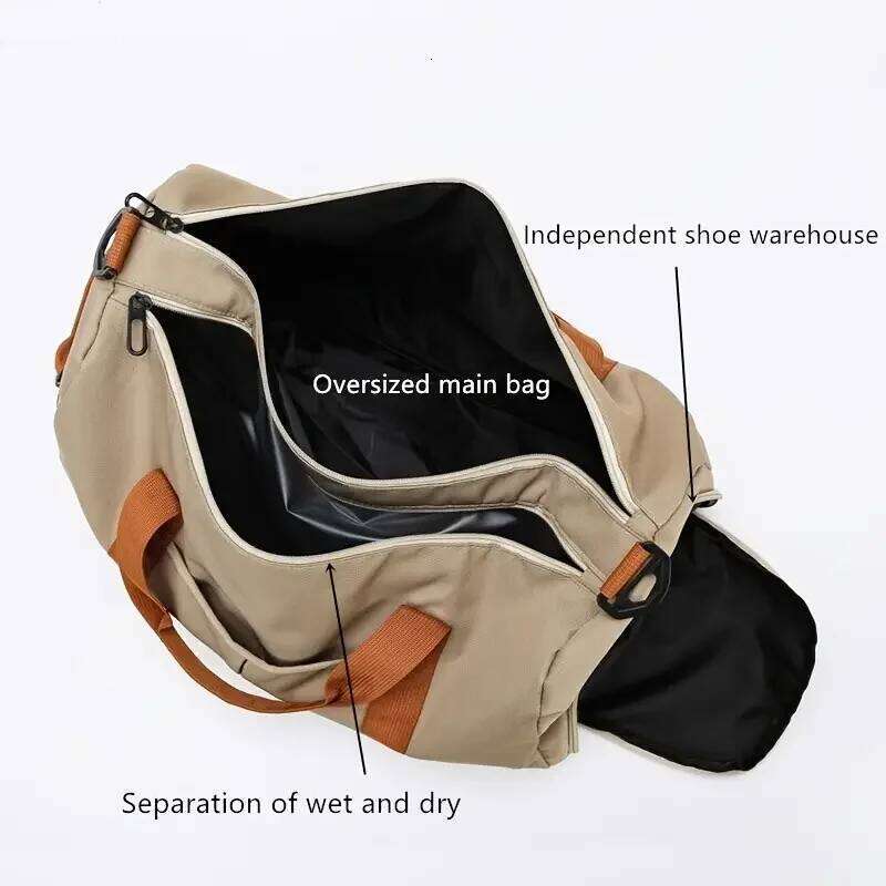 2025 New Fitness Fashion Men's Casual Large Capacity Sports Handbag Travel Storage Luggage Simple Zipper Bag Y260225