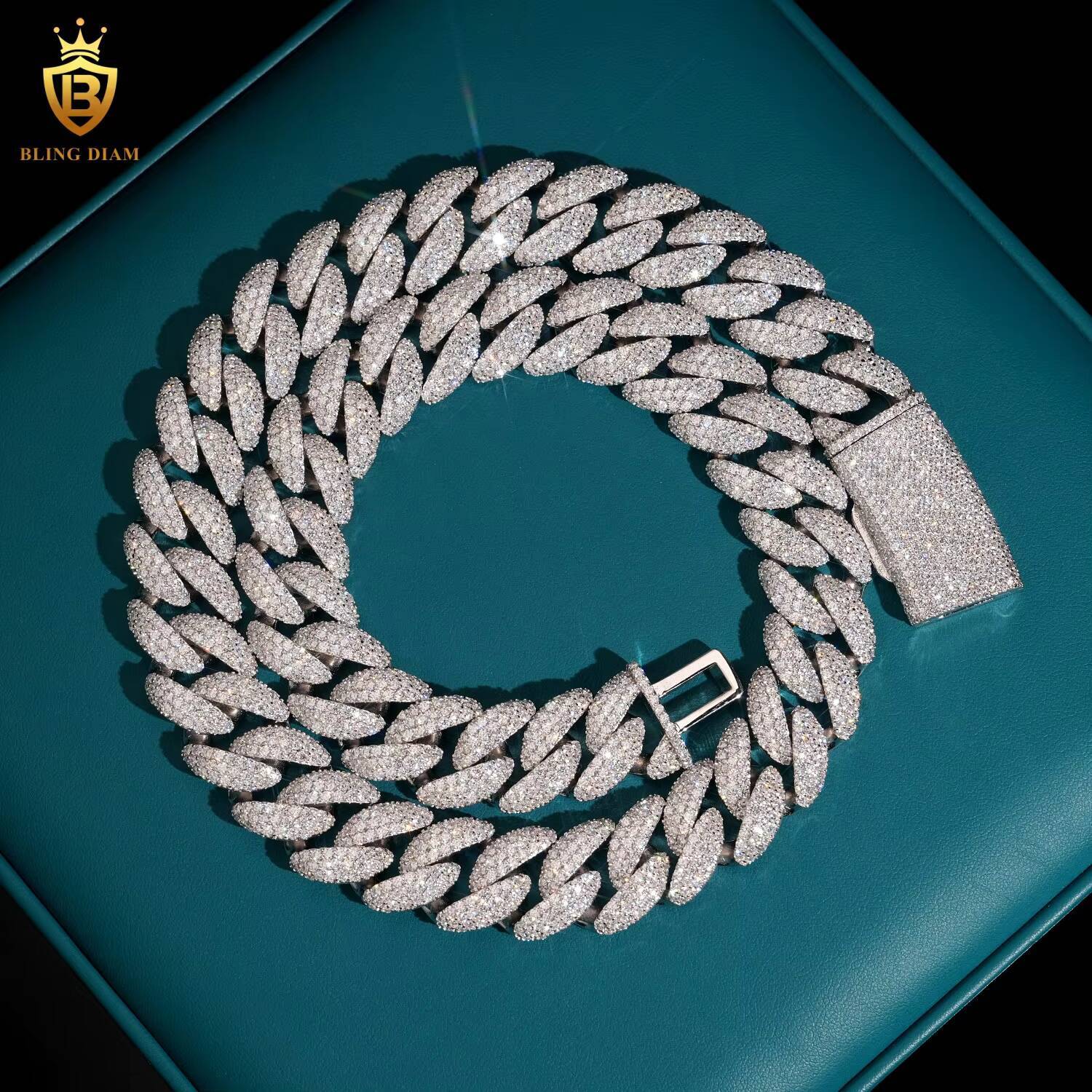 18mm Iced Out Miami Luxury Big Cuban Link Chains Pass Diamond Tester Hip Hop Rapper 925 Sterling Silver Vvs Real Moissanite