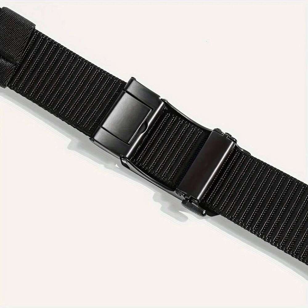 New Automatic Buckle Belt, Canvas Tactical Workwear Casual Outdoor Military Training Pants Belt For Men Y260225