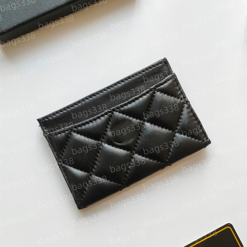 Mirror quality luxury bag genuine leather designer wallet classic card holder elegant women secure credit caviar compact purses carrying pouch vintage pebble
