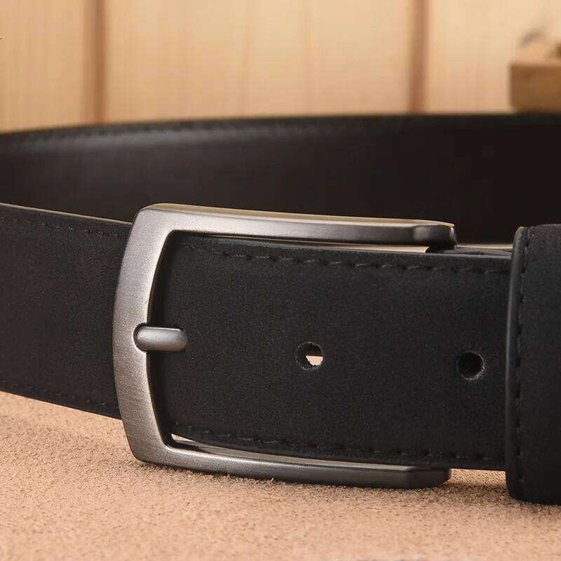 Suede Retro Trend Alloy Buckle Men'S Belt Large Size Genuine High-End Belt, Gift For Boyfriend And Dad Y260225