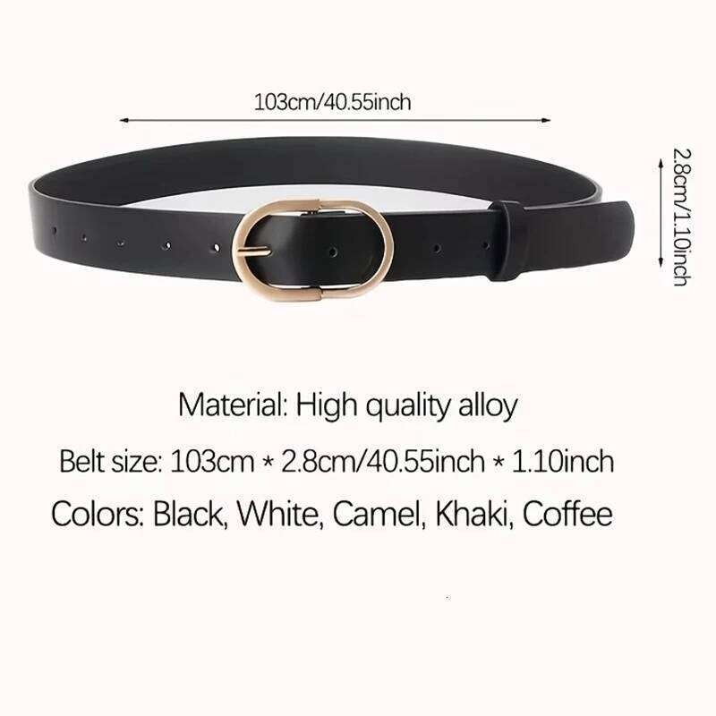1pcs Women's Fashion Classic PU Leather Belt Versatile Casual Golden Needle Buckle - Pair with Jeans, Pants, Dress Y260225