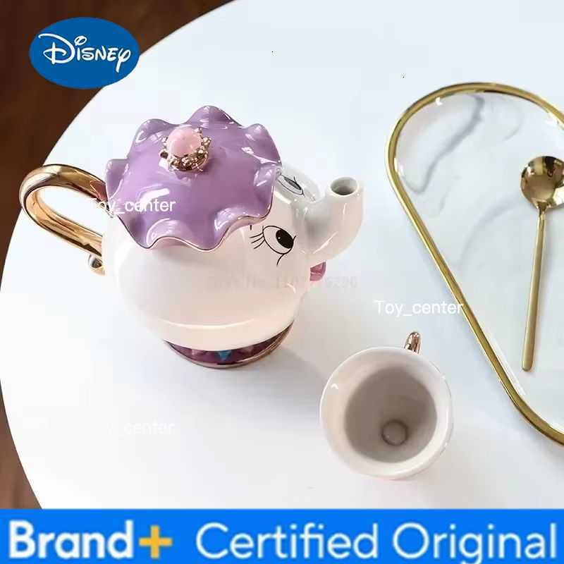 New Hot Teapot Anime Peripheral Cute Cartoon Beauty And The Beast Coffee Pots Mug Mrs Pots Chip Cup Tea Pots One Tea Sets H260225