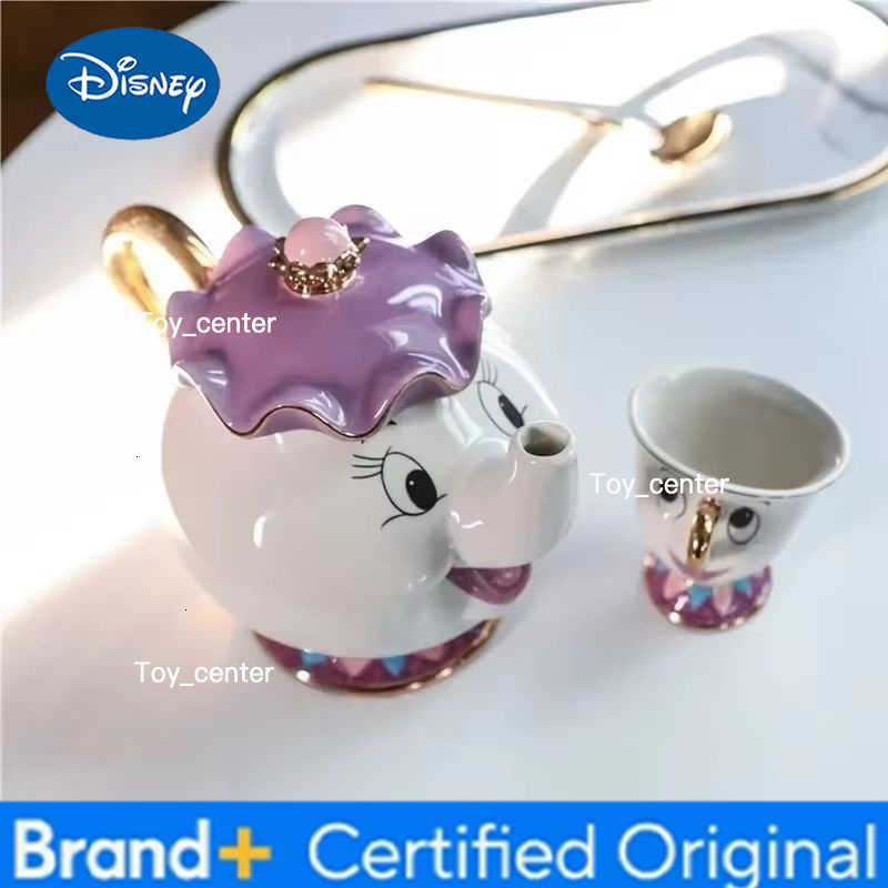 New Hot Teapot Anime Peripheral Cute Cartoon Beauty And The Beast Coffee Pots Mug Mrs Pots Chip Cup Tea Pots One Tea Sets H260225