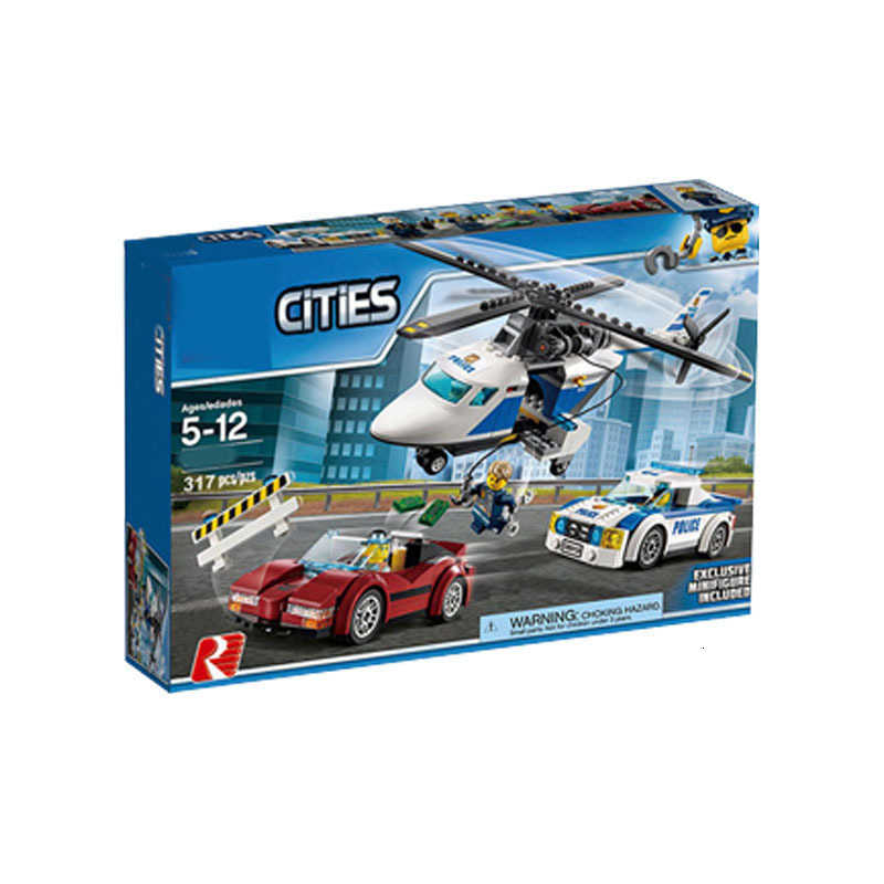 City Police Series Police Bank Chase Police Station Helicopter Truck Boy Building Block Toys Childrens Educational Toys X260225