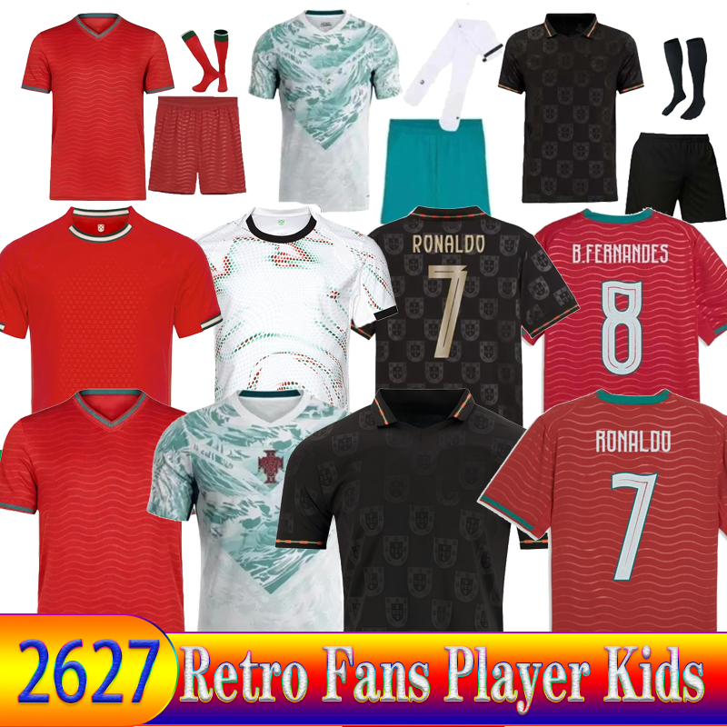 2026 2027 soccer soccer jersey RoNalDo Retro Long Sleeves Portuguese soccer jerseys JOAO FELIX RUBEN NEVES DI PORTUGIESER Portugal football shirt Team Men Kids kit