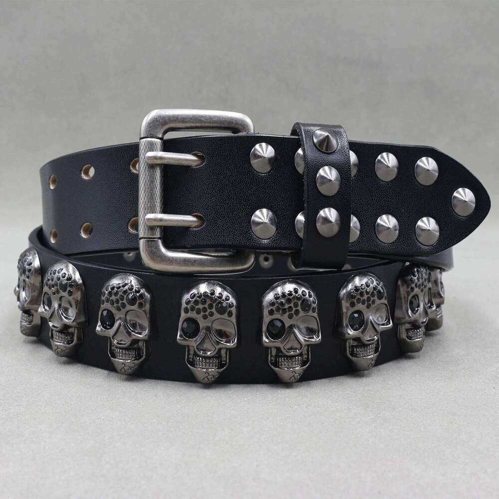 Heavy Metal Punk Belt Genuine Leather Hip Hop Belts For Men Cross Rivet Jeans male Strap Ceinture Homme designer belt Y260225
