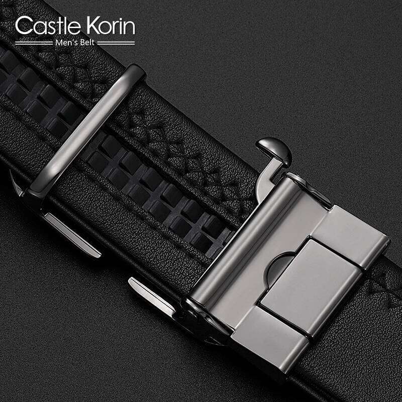 Men's real cowhide automatic young people trend new alloy buckle genuine belt for men Y260225
