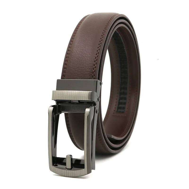 Leather Men's Women's 3.1cm Click Belt with High Quality Alloy Automatic Buckle Unisex Classic Business Belts for Jeans Y260225