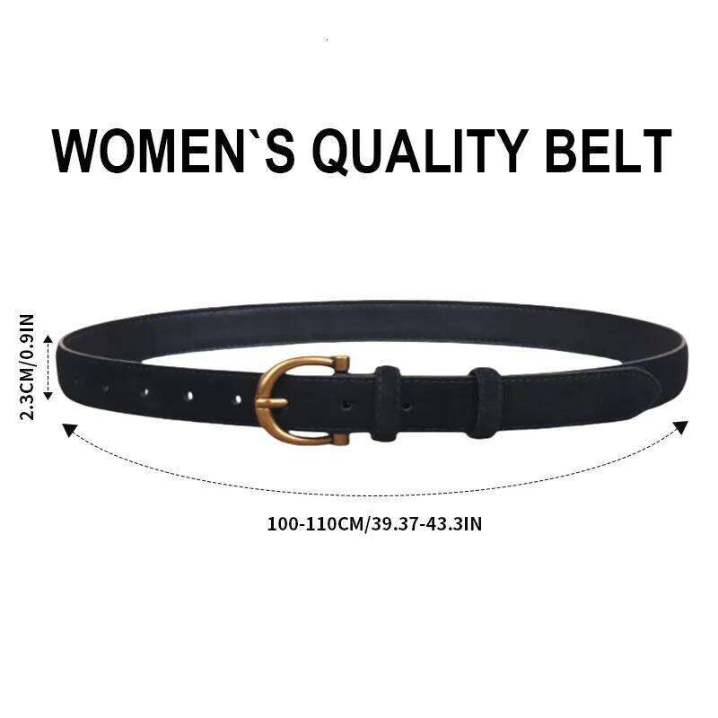 Women Luxury Design Suede Leather Belt Casual Versatile Business Waist Strap Trendy Trouser Dress Belts Gifts Y260225