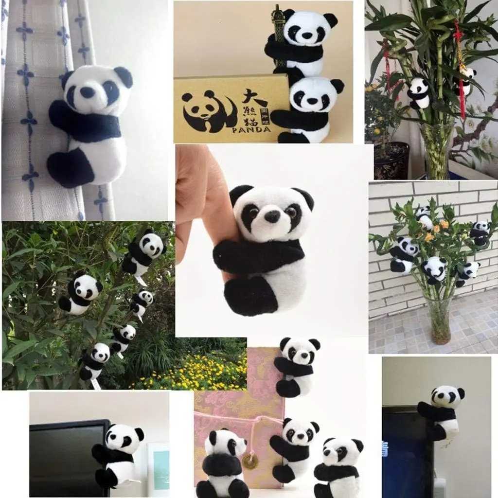 Finger Panda Clips Home Decoration Plant Pots Bonsai Craft Decor Panda Curtain Holder Stand Note Memo Clips Photo Holder Chinese H260225