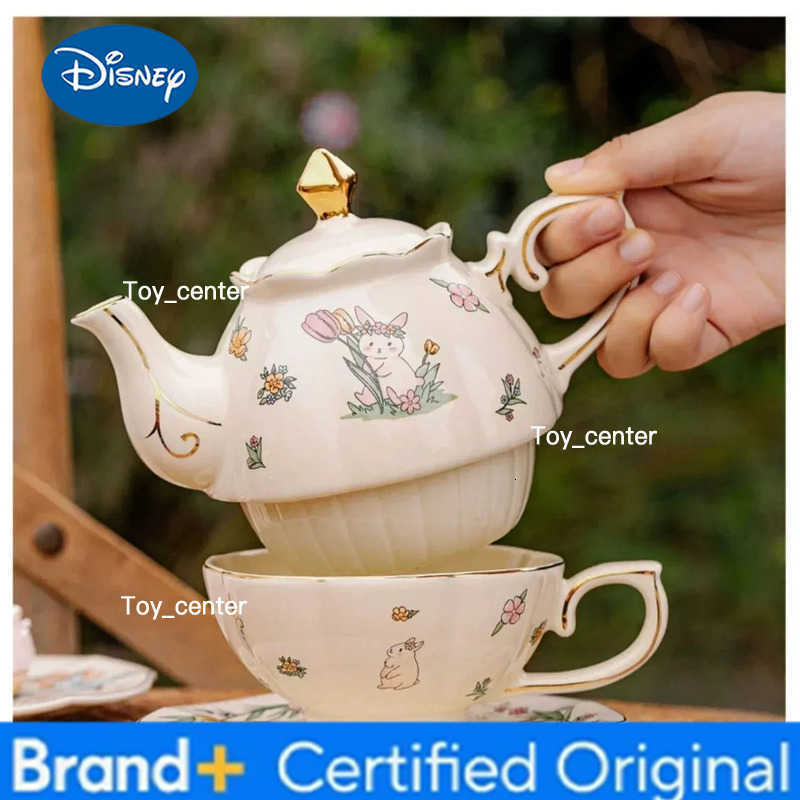 Luxury Ceramic Teapot Gift Box Cup and Pot Girl and Rabbit Ceramic Teapot Coffee Cup Dish Set Birthday Gift for Tea Lovers H260225