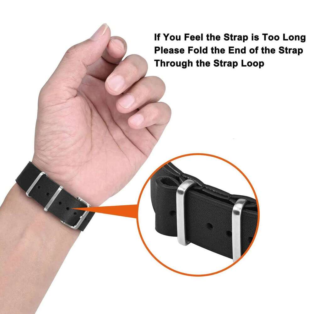 ANNEFIT Leather Band 18mm 20mm 22mm, Genuine Calfskin One-Piece Military Watch Straps for Men and Women Black Brown Blue Y260225