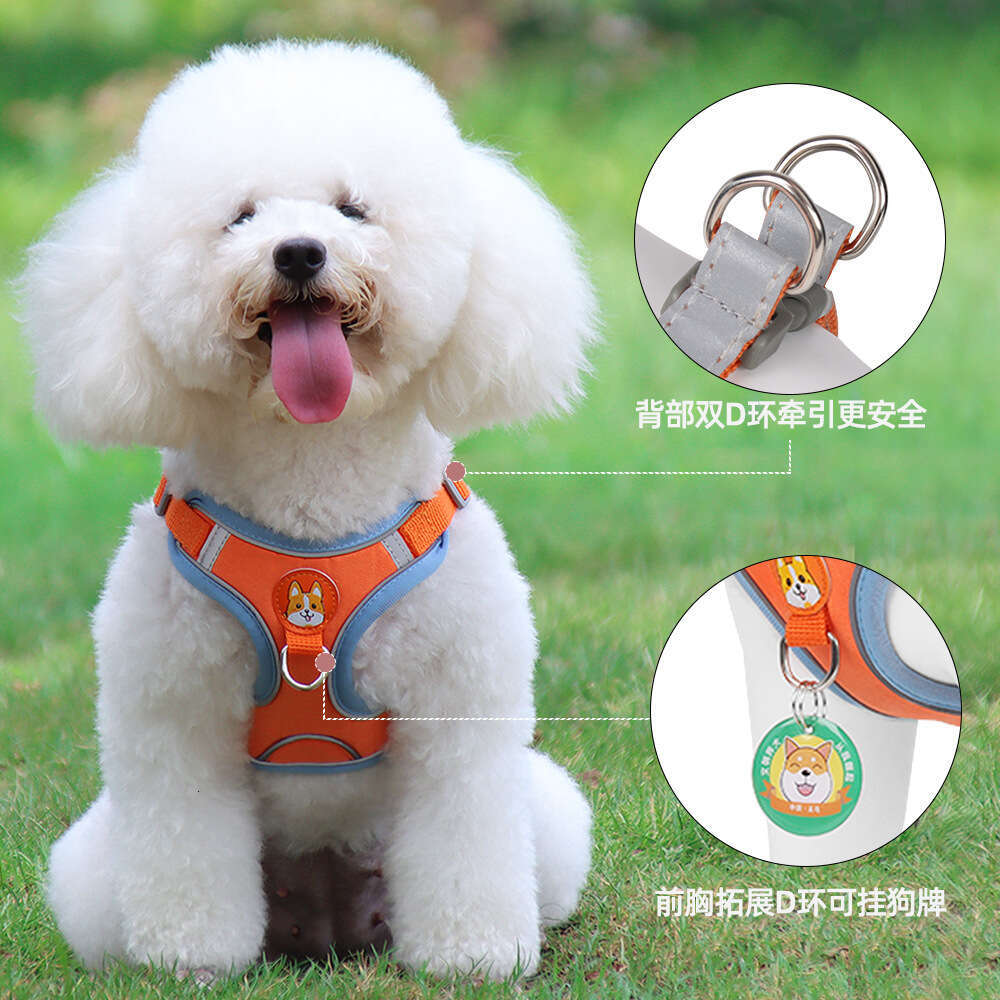 Famous brand New Pet Vest Style Puppy Harness Small Teddy Bichon Outdoor Reflective Dog Leash pupakaIK