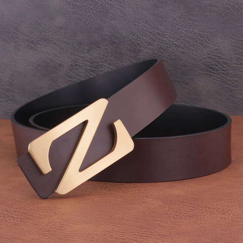 High Quality Z letter Buckle fancy 3.8cm Belts Fashion Genuine Leather Youth Jeans Designer Luxury Brand Cintos Masculinos Y260225