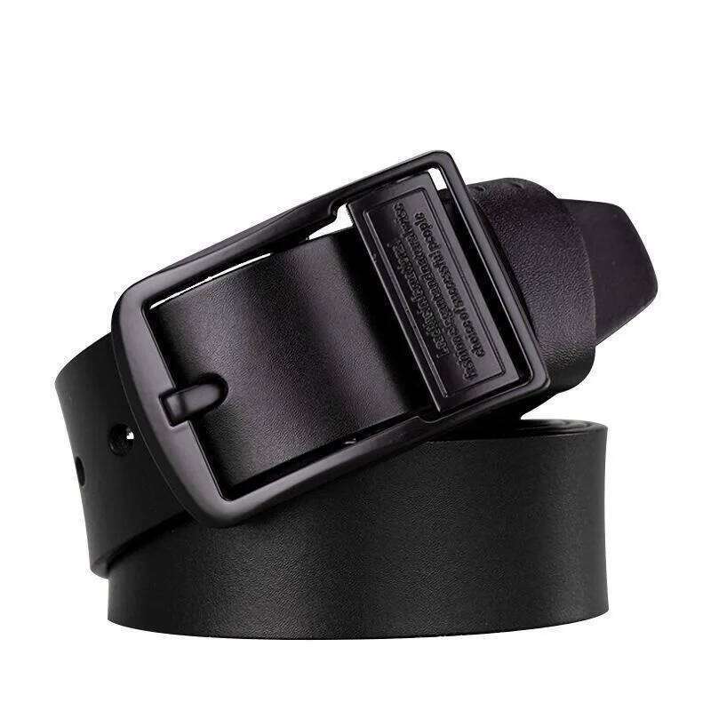 New leather retro fashionable metal alloy needle buckle adult luxury brand jeans business casual waist men's belt Y260225