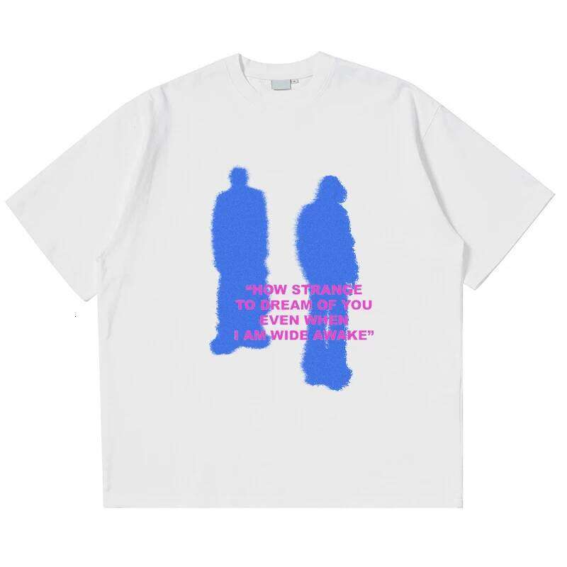 Men's Harajuku Shadow graphic cotton oversized top retro short-sleeved Tshirt summer street Korean fashion Y2k clothing C260225